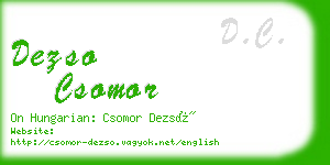 dezso csomor business card
